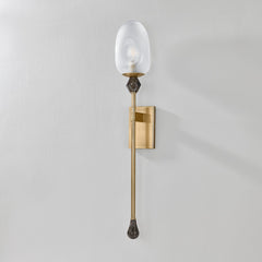 Corbett Lighting Daith Wall Sconce 464-01-VB, Dimmable, Vintage Brass Finish, Inspired by Sugarloaf Gemstone