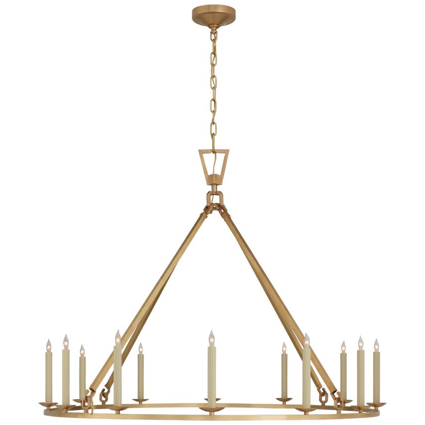 Darlana Extra Large 12-Light Ring Chandelier by Visual Comfort - Open Candelabra Design, Multiple Finishes