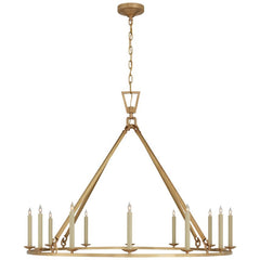 Darlana Extra Large 12-Light Ring Chandelier by Visual Comfort - Open Candelabra Design, Multiple Finishes