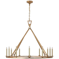 Darlana Extra Large 12-Light Ring Chandelier by Visual Comfort - Open Candelabra Design, Multiple Finishes