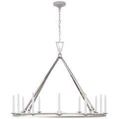 Darlana Extra Large 12-Light Ring Chandelier by Visual Comfort - Open Candelabra Design, Multiple Finishes