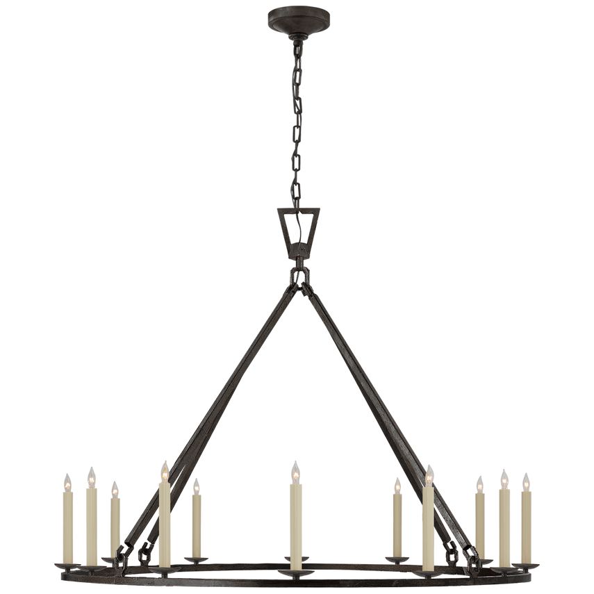 Darlana Extra Large 12-Light Ring Chandelier by Visual Comfort - Open Candelabra Design, Multiple Finishes