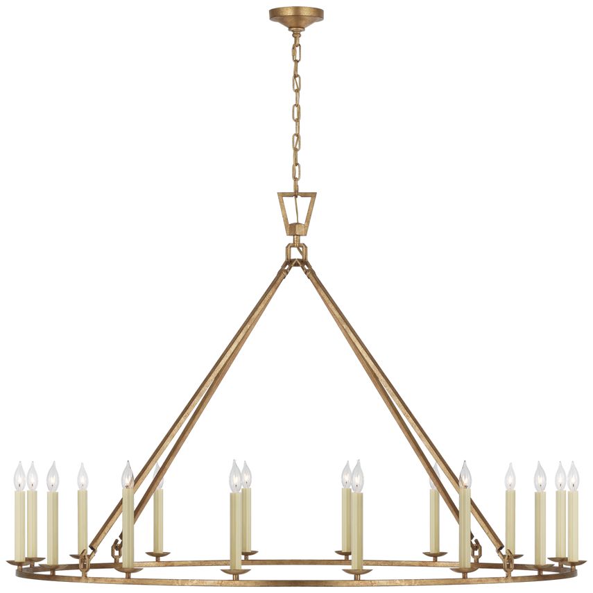 Darlana Oversized Single Ring Chandelier with 16 Bulbs - Dimmable, Multiple Finishes Available