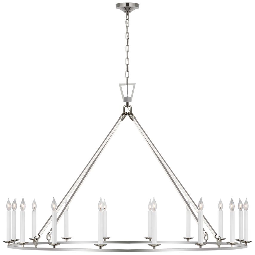 Darlana Oversized Single Ring Chandelier with 16 Bulbs - Dimmable, Multiple Finishes Available