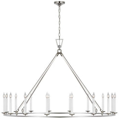 Darlana Oversized Single Ring Chandelier with 16 Bulbs - Dimmable, Multiple Finishes Available