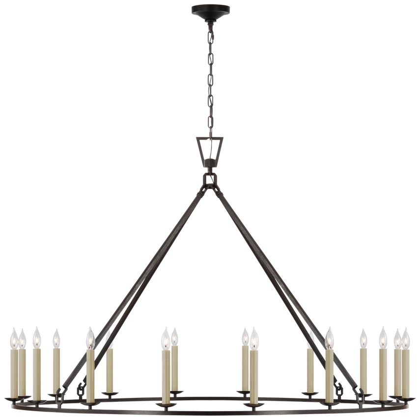 Darlana Oversized Single Ring Chandelier with 16 Bulbs - Dimmable, Multiple Finishes Available