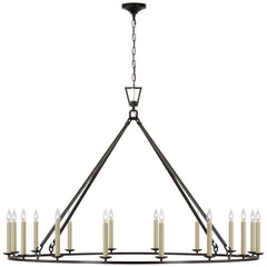 Darlana Oversized Single Ring Chandelier with 16 Bulbs - Dimmable, Multiple Finishes Available