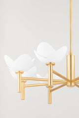 Dawson 8-Light Chandelier by Hudson Valley Lighting, Gold Leaf Finish, Dimmable, UL Damp Rated