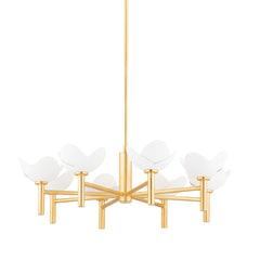 Dawson 8-Light Chandelier by Hudson Valley Lighting, Gold Leaf Finish, Dimmable, UL Damp Rated