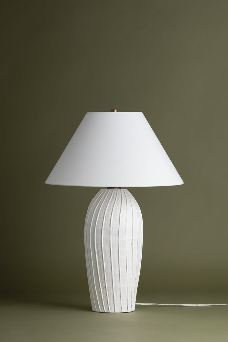 Deacon Table Lamp by Troy Lighting PTL2231-PBR/CLW