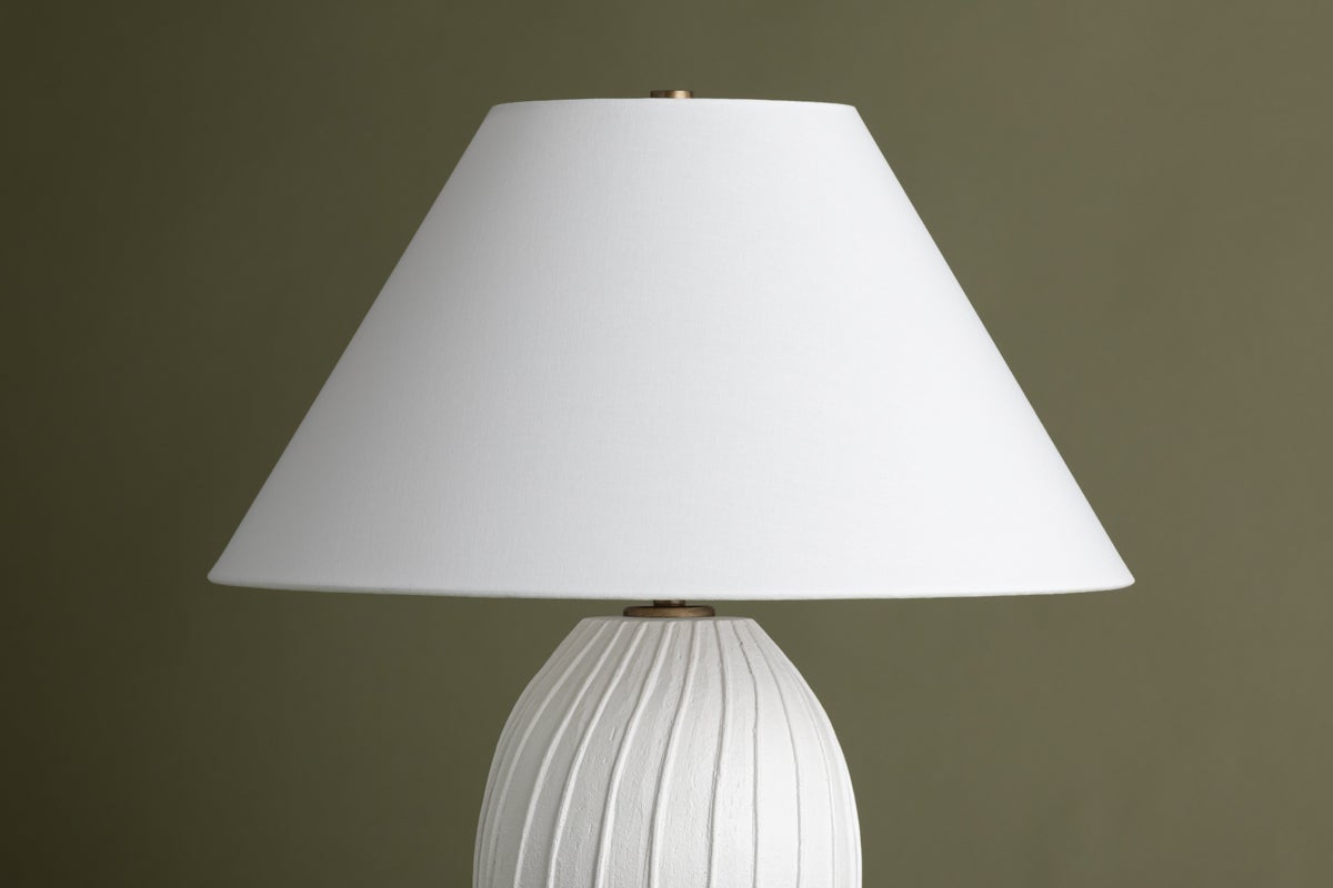 Deacon Table Lamp by Troy Lighting PTL2231-PBR/CLW