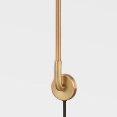 Dean Plug-In Sconce 35.5" Height By Troy Lighting - Elegant Patina Brass Finish, Dimmable Options