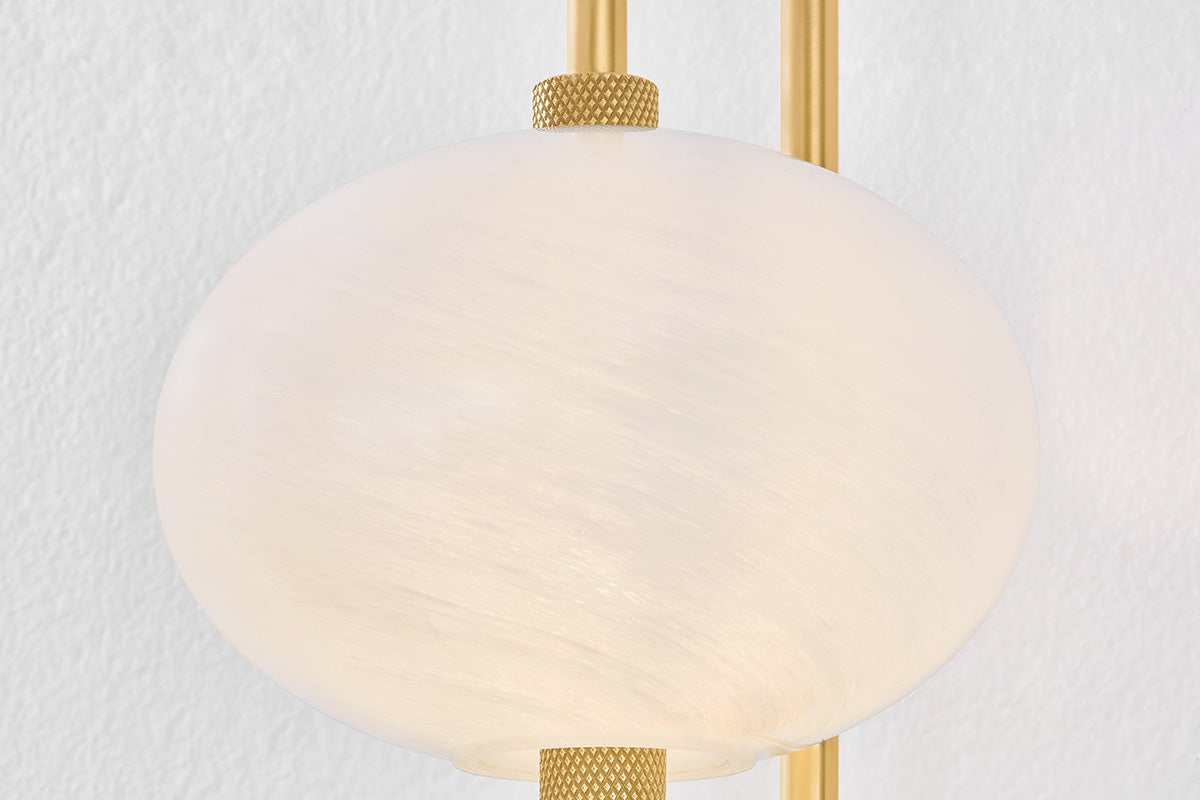 Mitzi Delphine 1-Light Aged Brass Wall Sconce With Dimmable Functionality And Vintage Charm