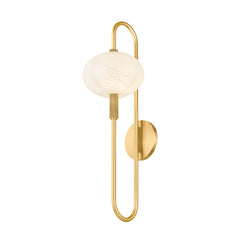 Mitzi Delphine 1-Light Aged Brass Wall Sconce With Dimmable Functionality And Vintage Charm