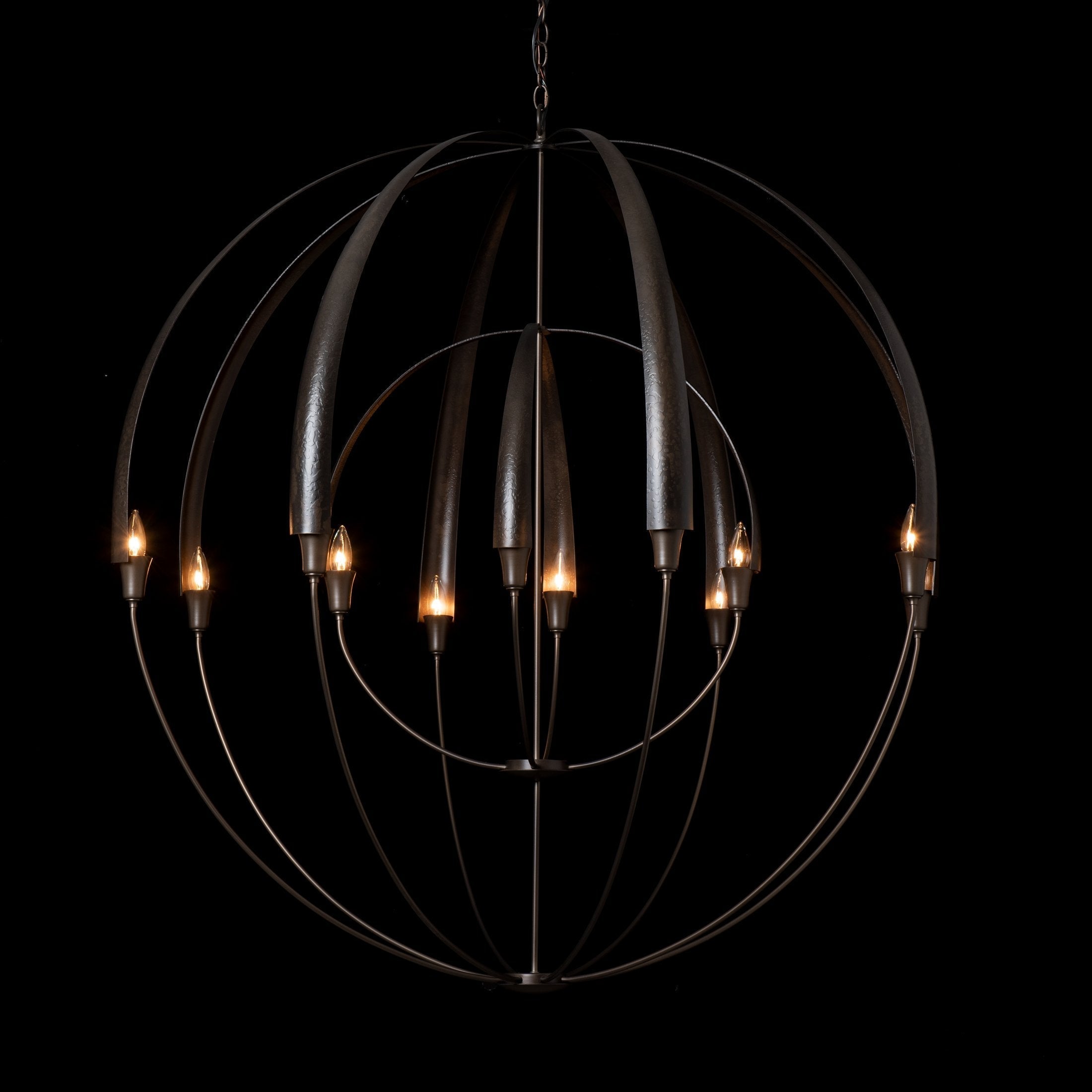 Hubbardton Forge Double Cirque 12-Bulb Large Scale Chandelier, 51.1" H x 48.3" D, Multiple Finishes