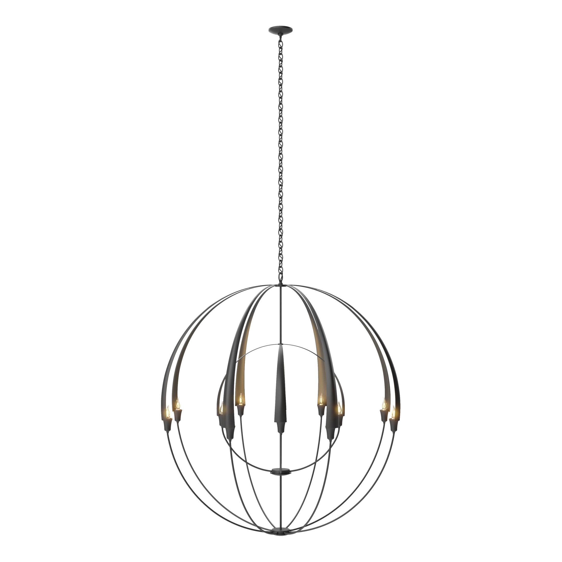 Hubbardton Forge Double Cirque 12-Bulb Large Scale Chandelier, 51.1" H x 48.3" D, Multiple Finishes