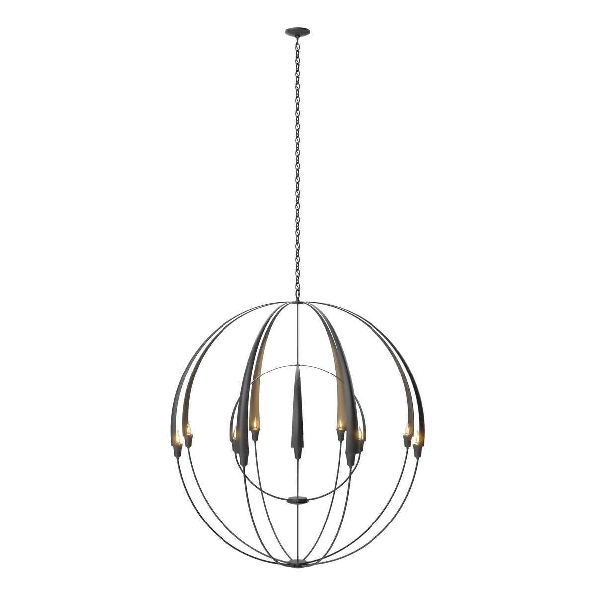 Hubbardton Forge Double Cirque 12-Bulb Large Scale Chandelier, 51.1" H x 48.3" D, Multiple Finishes