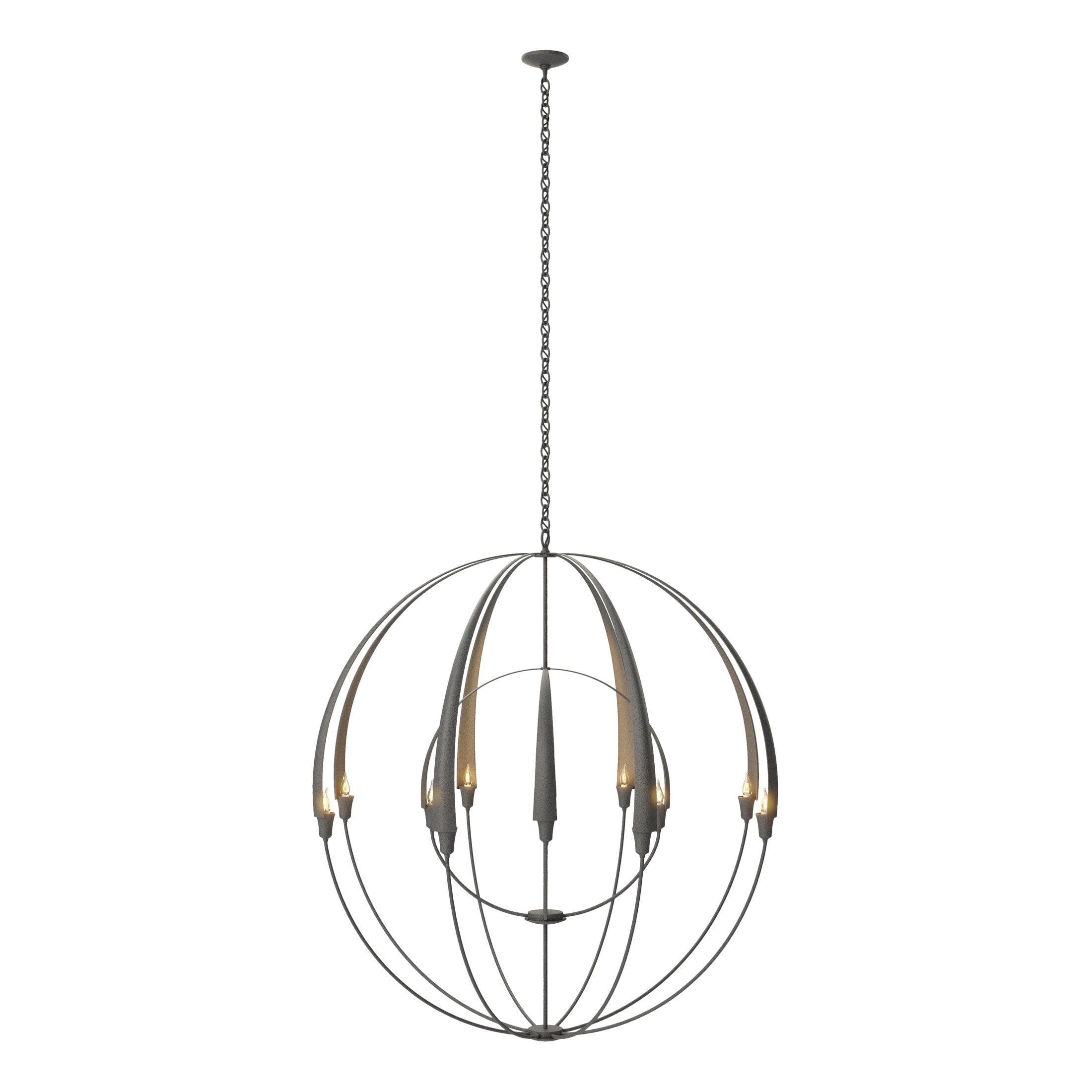 Hubbardton Forge Double Cirque 12-Bulb Large Scale Chandelier, 51.1" H x 48.3" D, Multiple Finishes