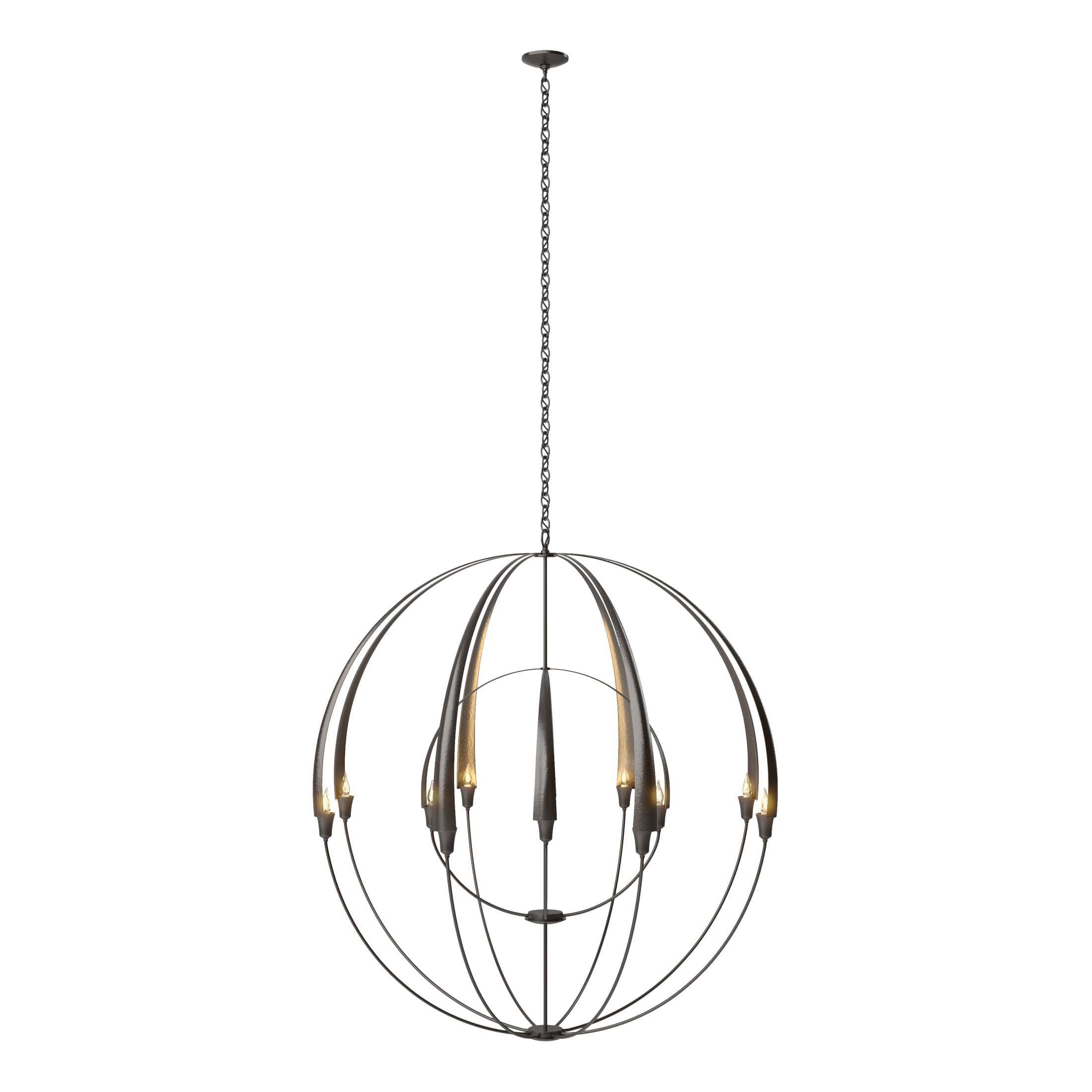 Hubbardton Forge Double Cirque 12-Bulb Large Scale Chandelier, 51.1" H x 48.3" D, Multiple Finishes