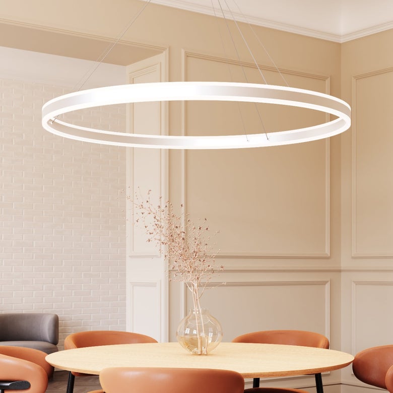 Double Corona 60-Inch Ring Pendant Light by SONNEMAN - Dimmable LED, Energy Efficient, Adjustable Height