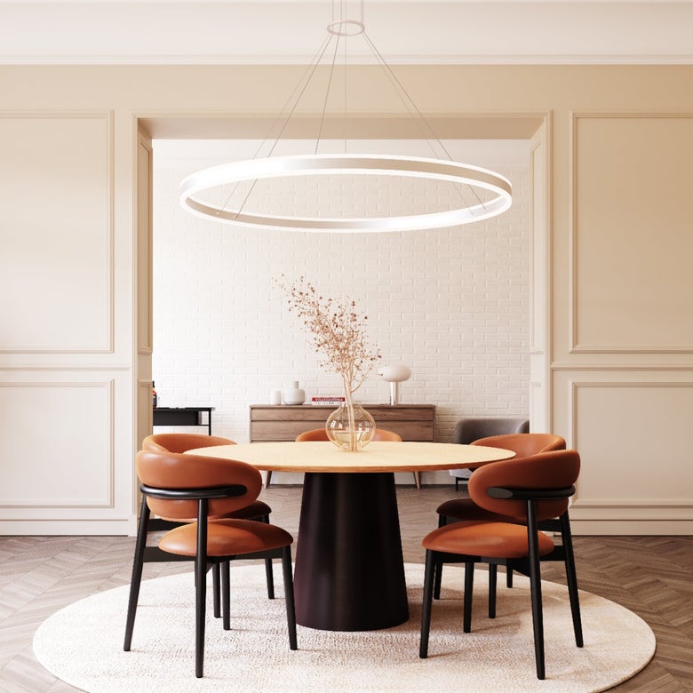 Double Corona 60-Inch Ring Pendant Light by SONNEMAN - Dimmable LED, Energy Efficient, Adjustable Height