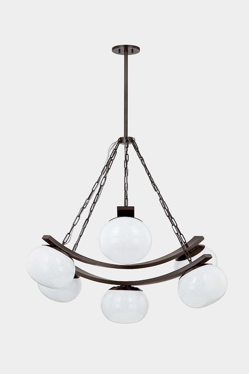 Duxbury 7-Light Large Chandelier by Hudson Valley Lighting, Dimmable, Aged Brass or Distressed Bronze Finishes