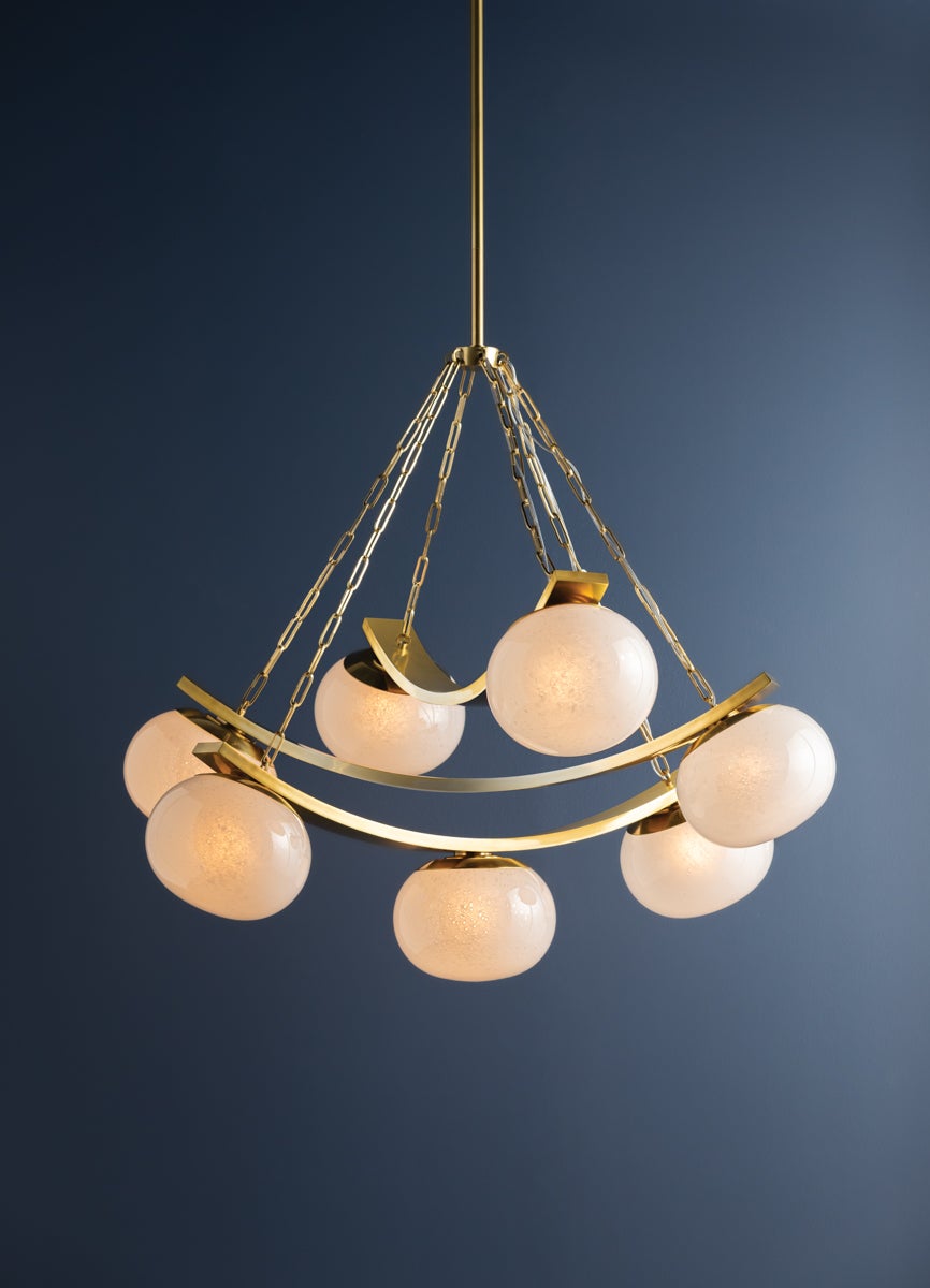 Duxbury 7-Light Large Chandelier by Hudson Valley Lighting, Dimmable, Aged Brass or Distressed Bronze Finishes