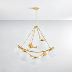 Duxbury 7-Light Large Chandelier by Hudson Valley Lighting, Dimmable, Aged Brass or Distressed Bronze Finishes