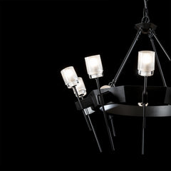 Echo 10-Light Circular Chandelier by Hubbardton Forge, Dimmable, UL Damp Rated, Modern Sculptural Design