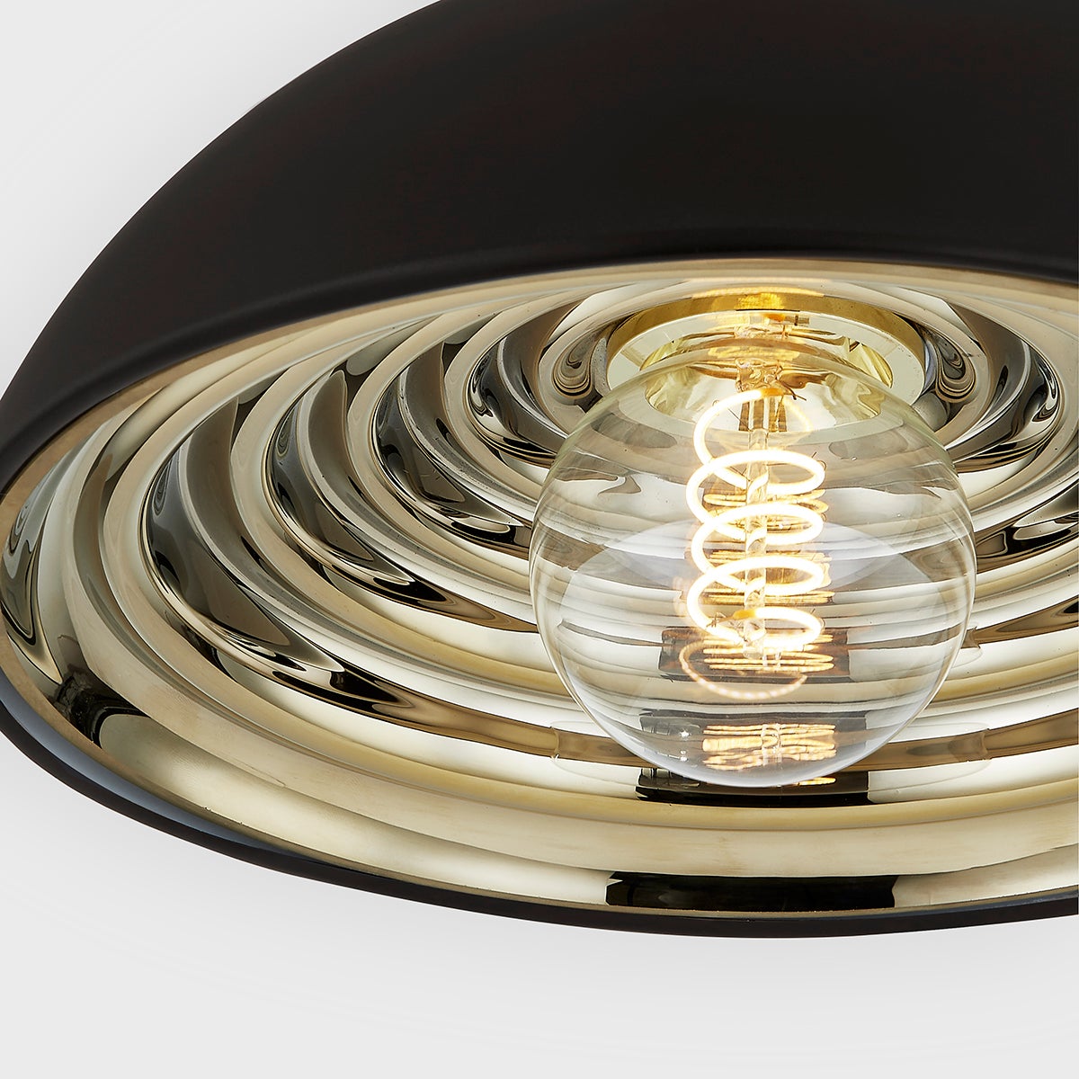 Troy Lighting Eclipse Ceiling Light 11.75" Concentric Ring Reflector with Brass Plated Glass Finish