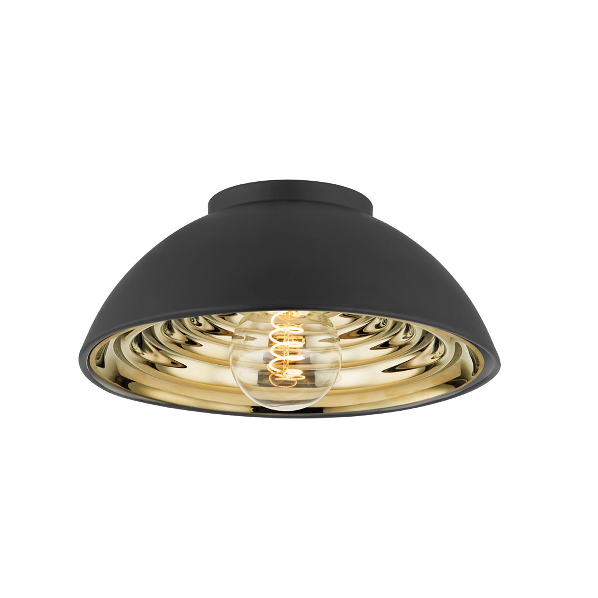 Troy Lighting Eclipse Ceiling Light 11.75" Concentric Ring Reflector with Brass Plated Glass Finish