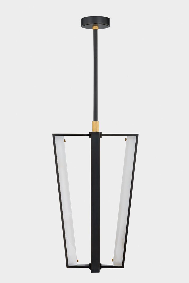 Edgemere Large LED Lantern by Hudson Valley Lighting - Dimmable, Energy Efficient, Alabaster Shade