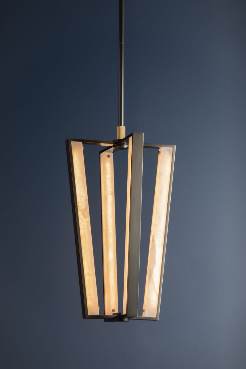 Edgemere Large LED Lantern by Hudson Valley Lighting - Dimmable, Energy Efficient, Alabaster Shade