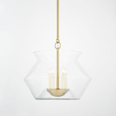 Edmonton Large 5-Light Lantern by Hudson Valley Lighting with Dimmable Functionality and Handblown Glass Shade