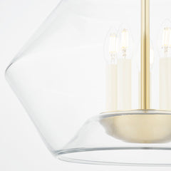 Edmonton Large 5-Light Lantern by Hudson Valley Lighting with Dimmable Functionality and Handblown Glass Shade