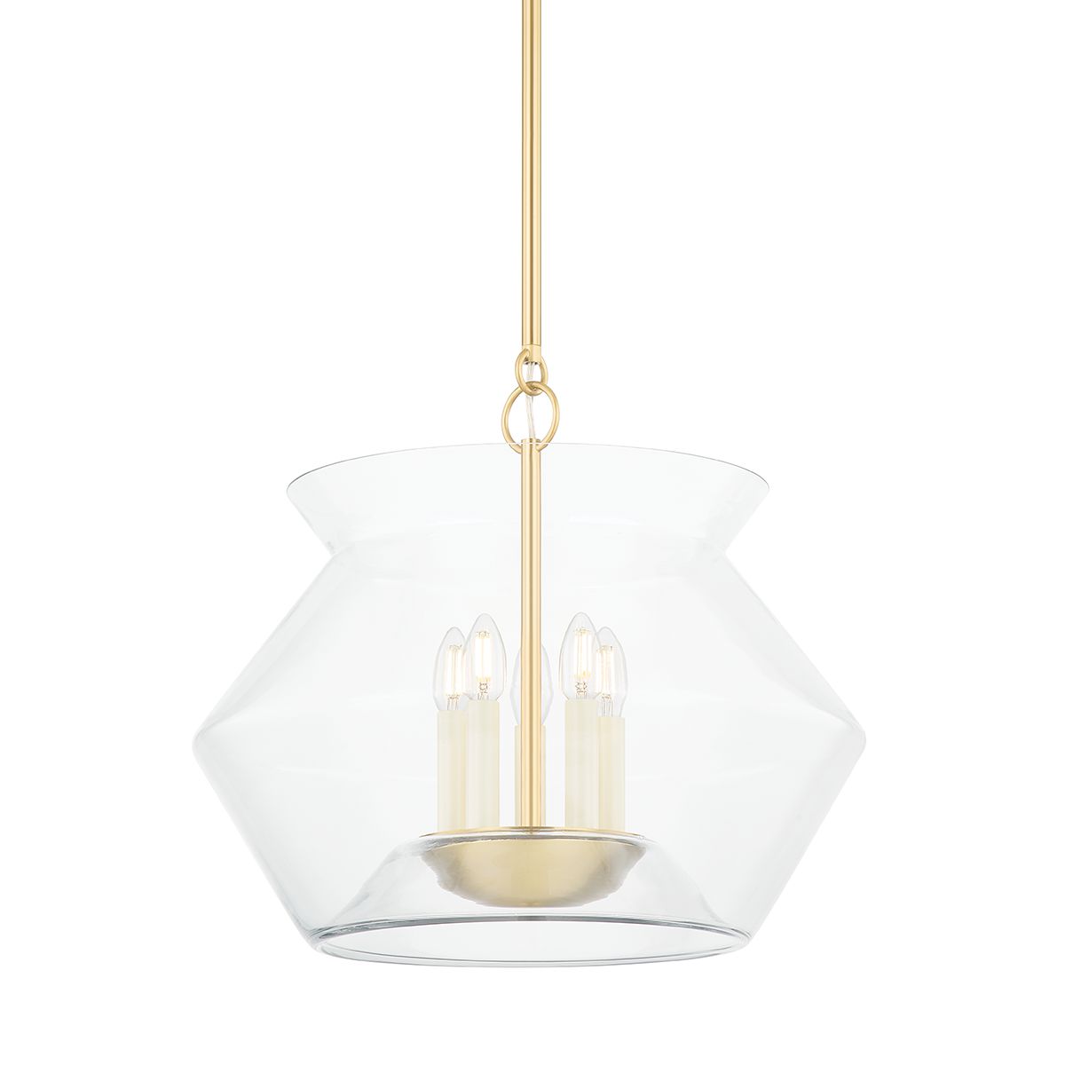 Edmonton Large 5-Light Lantern by Hudson Valley Lighting with Dimmable Functionality and Handblown Glass Shade