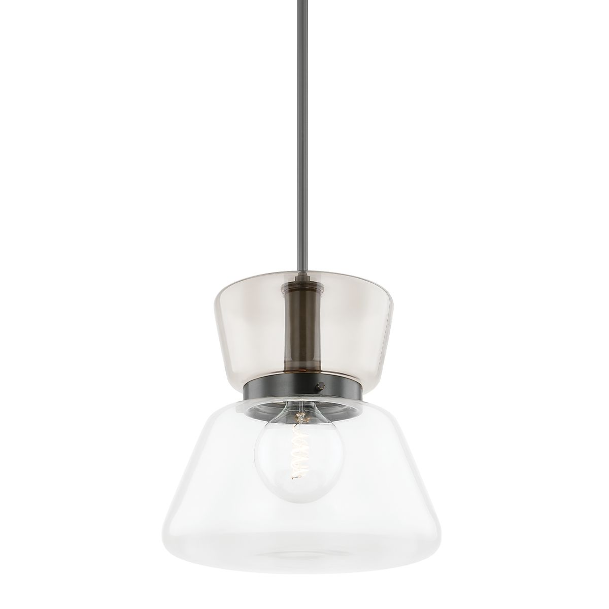 Mitzi Elodie Large Pendant Light - Glass Shades, Dimmable, Modern Hourglass Design, 75W Max E26 Bulb