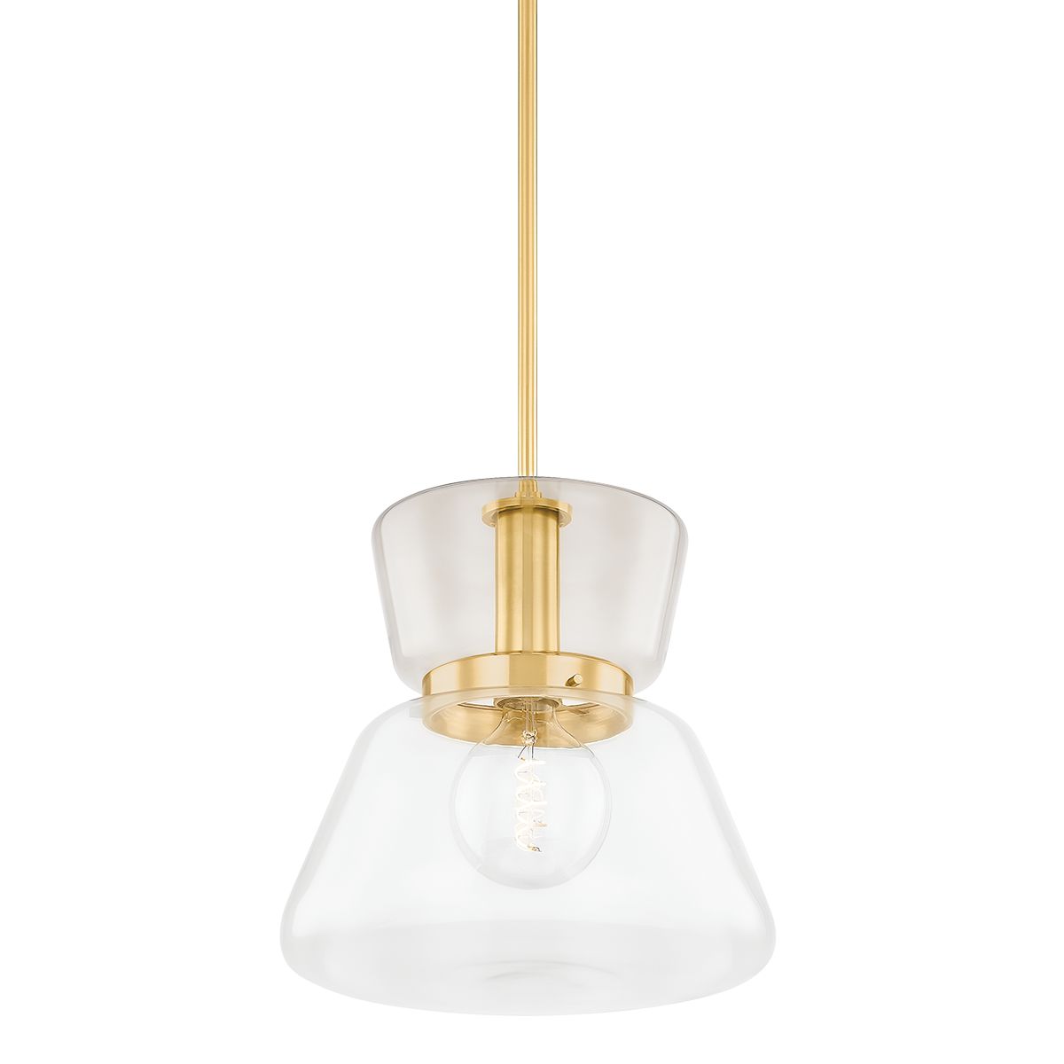 Mitzi Elodie Large Pendant Light - Glass Shades, Dimmable, Modern Hourglass Design, 75W Max E26 Bulb