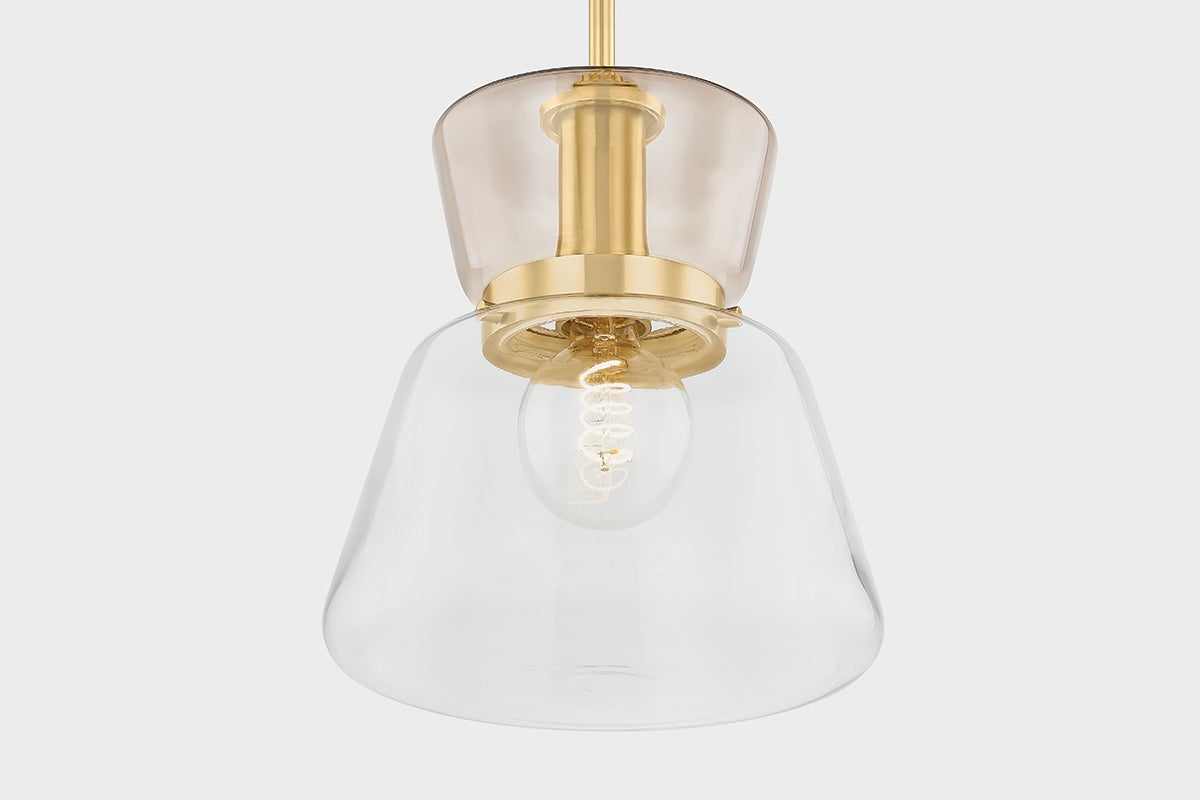 Mitzi Elodie Small Pendant Light, Adjustable 14.75" to 50.75", Dimmable, UL Damp Rated, Modern Design