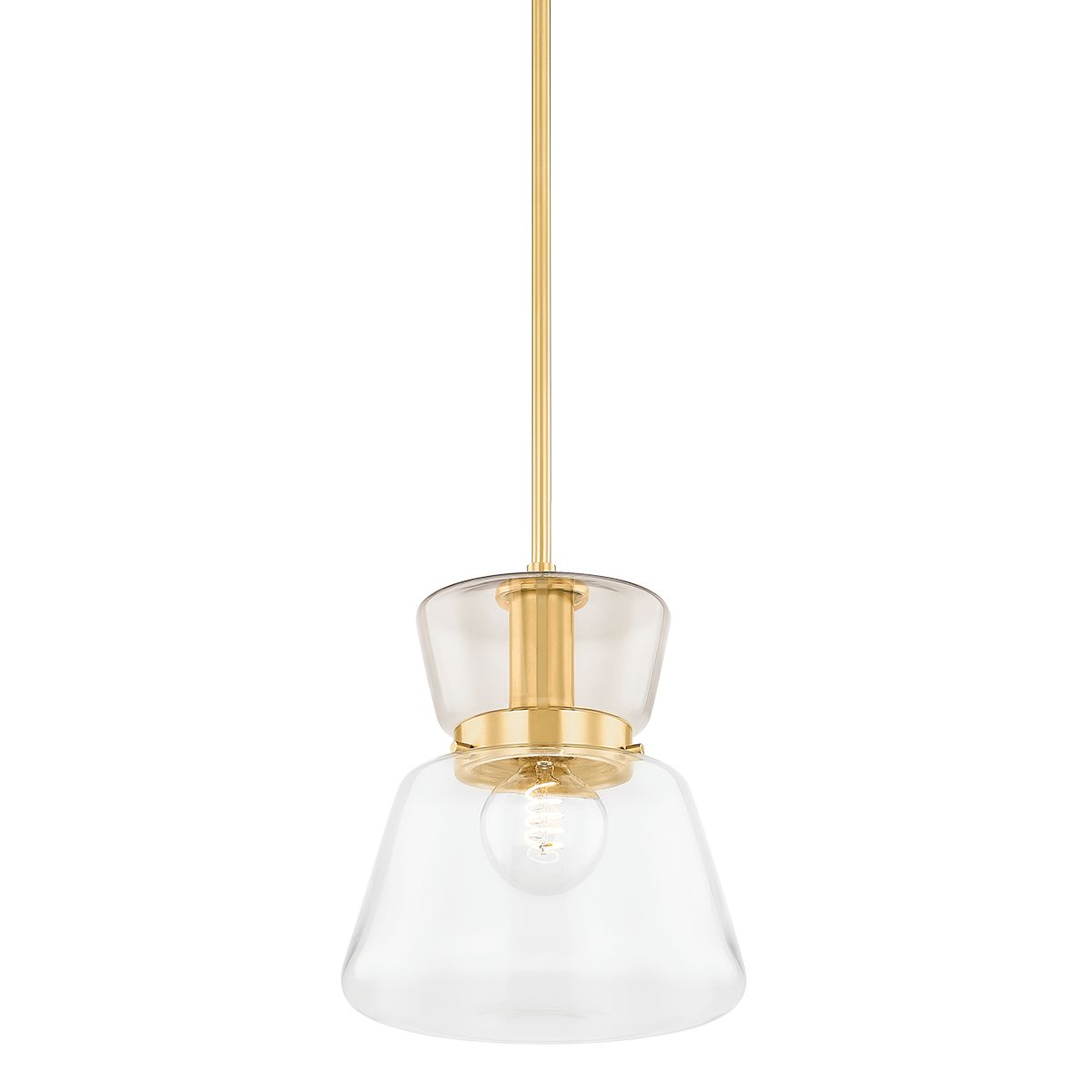 Mitzi Elodie Small Pendant Light, Adjustable 14.75" to 50.75", Dimmable, UL Damp Rated, Modern Design