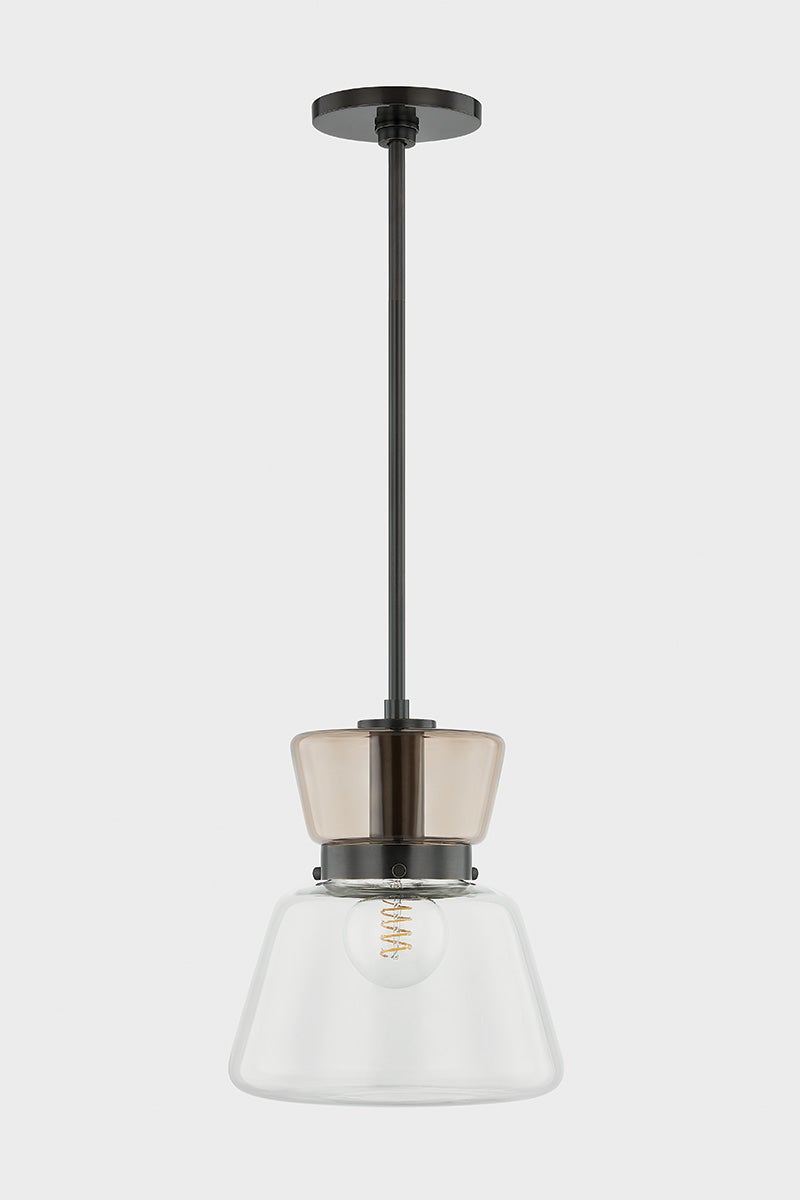 Mitzi Elodie Small Pendant Light, Adjustable 14.75" to 50.75", Dimmable, UL Damp Rated, Modern Design