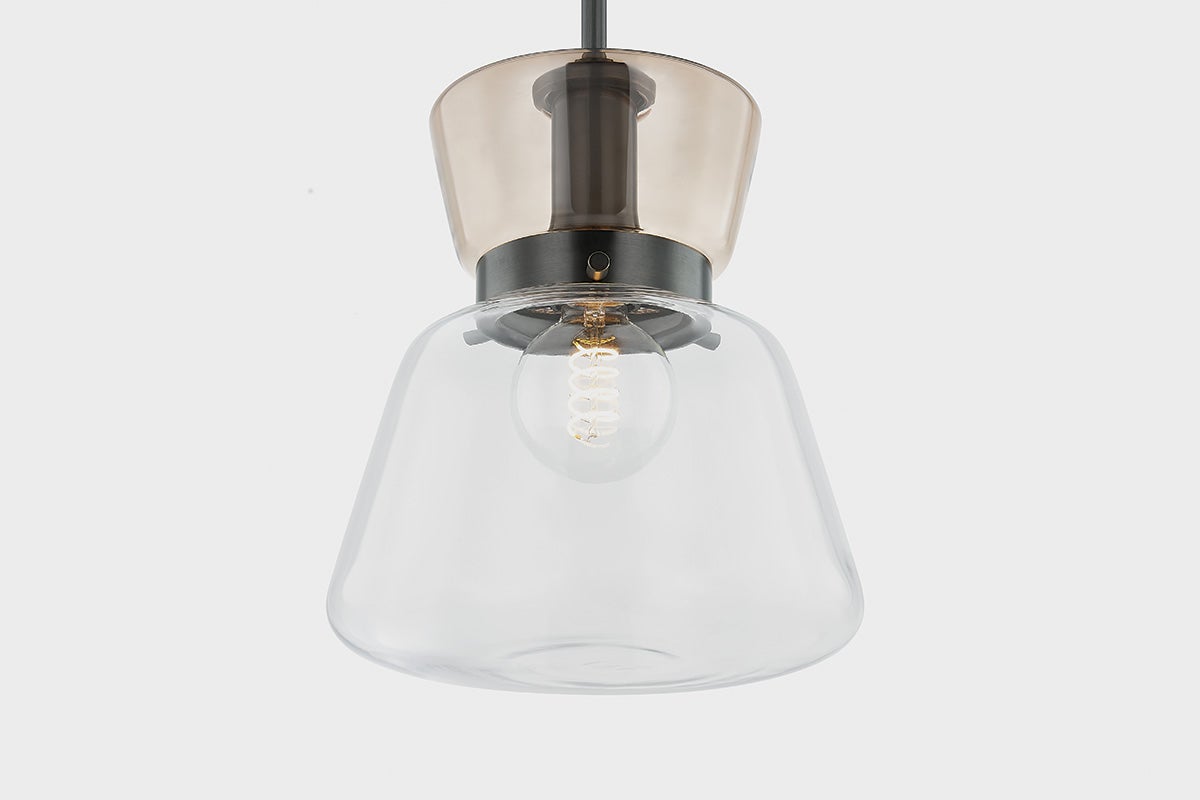 Mitzi Elodie Small Pendant Light, Adjustable 14.75" to 50.75", Dimmable, UL Damp Rated, Modern Design