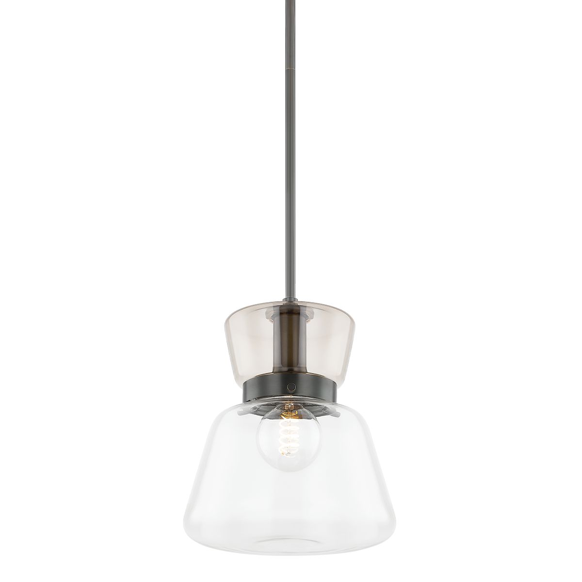 Mitzi Elodie Small Pendant Light, Adjustable 14.75" to 50.75", Dimmable, UL Damp Rated, Modern Design