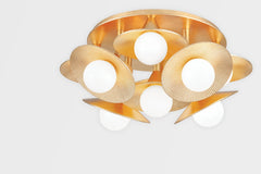 Emerald Semi-Flush Ceiling Light with 9 Dimmable Lights and Opal Glass Shades by Corbett Lighting