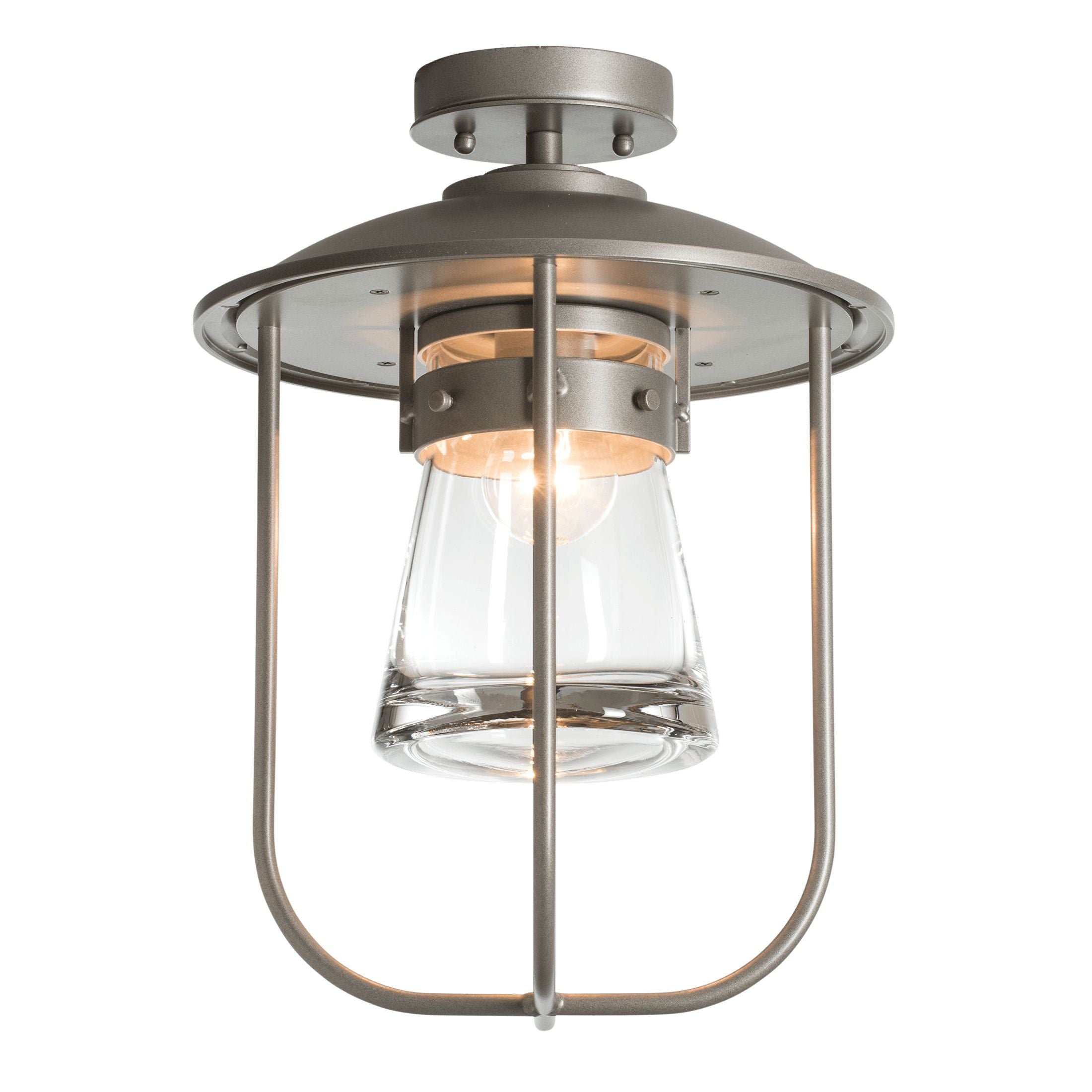 Hubbardton Forge Erlenmeyer Outdoor Semi-Flush Lantern, Nautical Charm, Dimmable, UL Damp-Rated, 100W Max