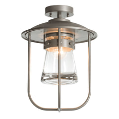 Hubbardton Forge Erlenmeyer Outdoor Semi-Flush Lantern, Nautical Charm, Dimmable, UL Damp-Rated, 100W Max