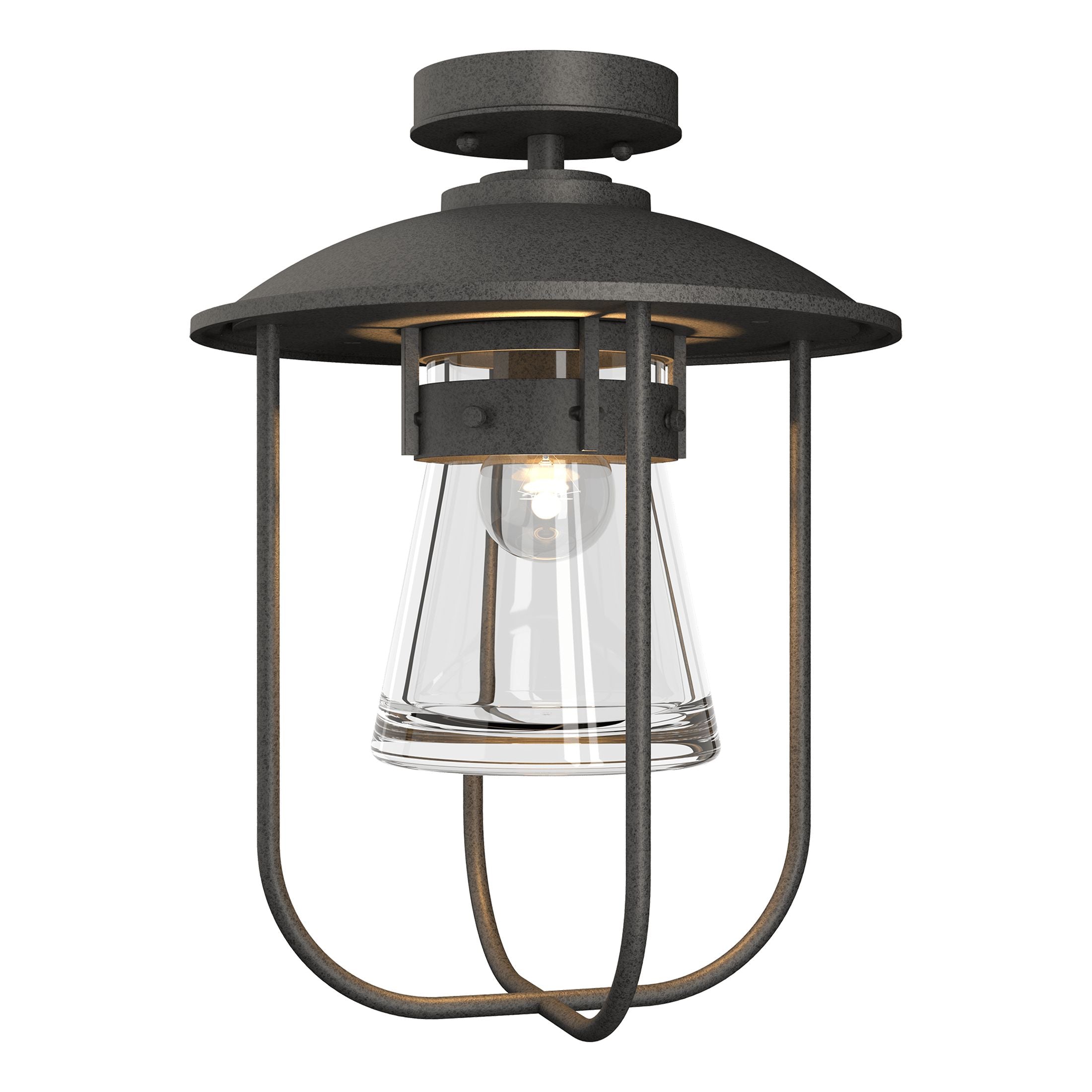 Hubbardton Forge Erlenmeyer Outdoor Semi-Flush Lantern, Nautical Charm, Dimmable, UL Damp-Rated, 100W Max