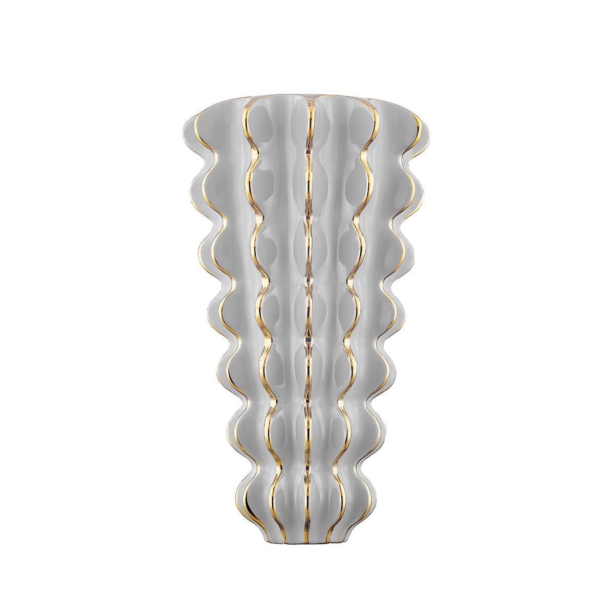 Esperanza Sconce by Corbett Lighting, Wave-Like Design, Vintage Gold Leaf, ETL Damp Rated, Dimmable