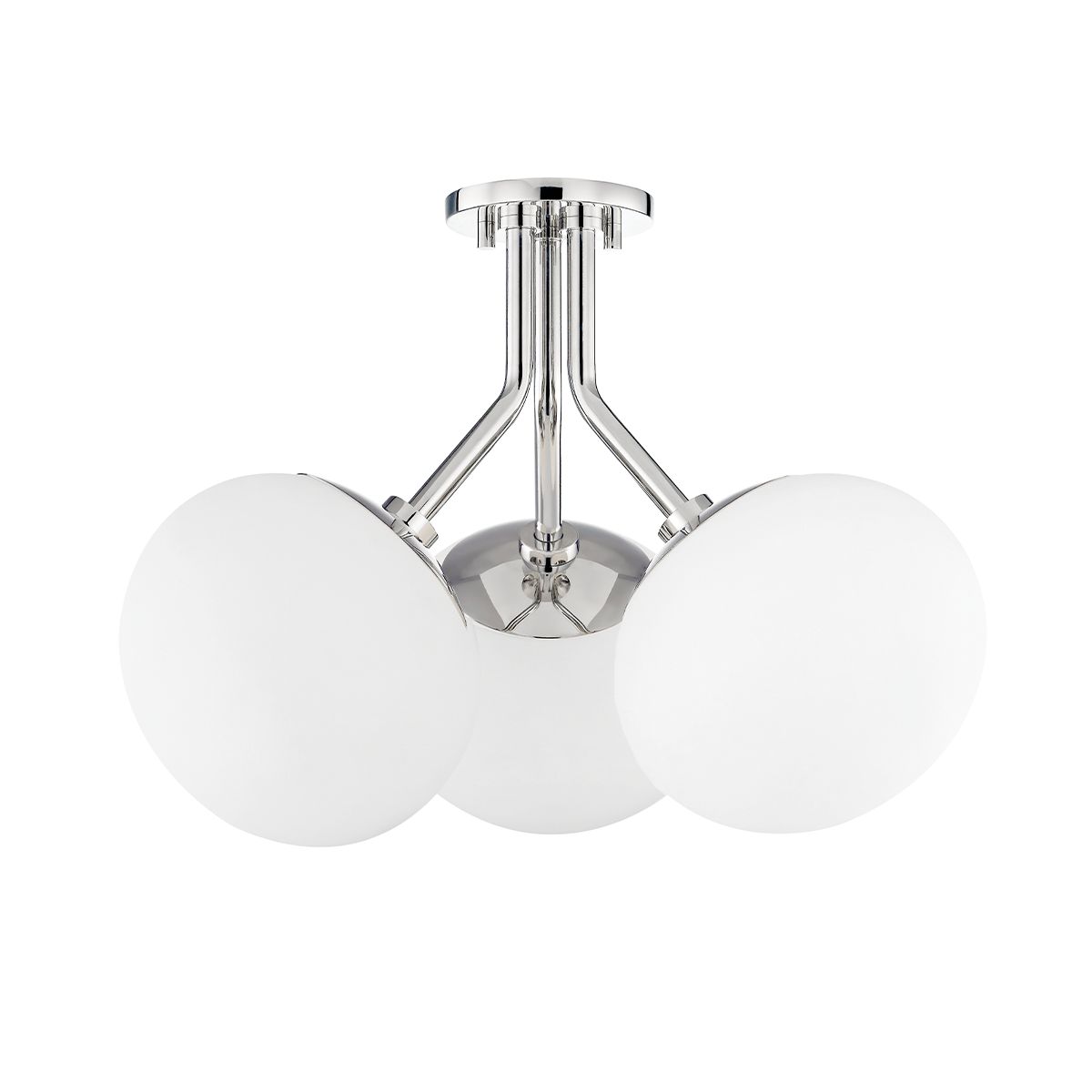 Estee Semi-Flush Ceiling Light by Mitzi - Elegant Glass Shade, Dimmable, Energy Efficient, Aged Brass or Polished Nickel Finish