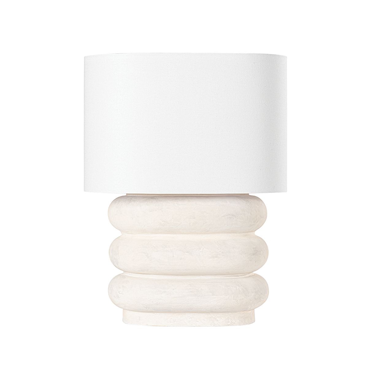 Ewing Table Lamp by Hudson Valley Lighting, 25" High, Dimmable, Sculptural Ceramic Design, Weathered Ivory Finish